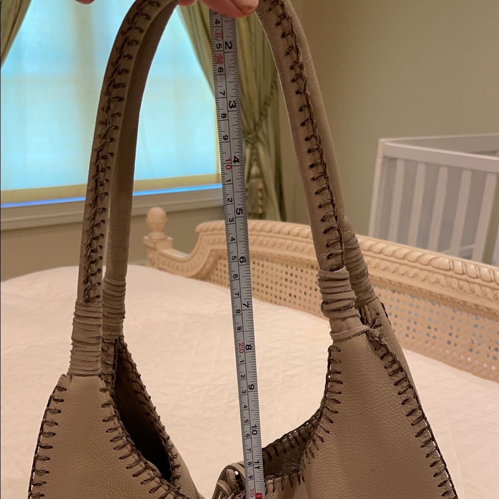 Carlos Falchi Soft Leather Cream Handbag - Picture 7 of 7